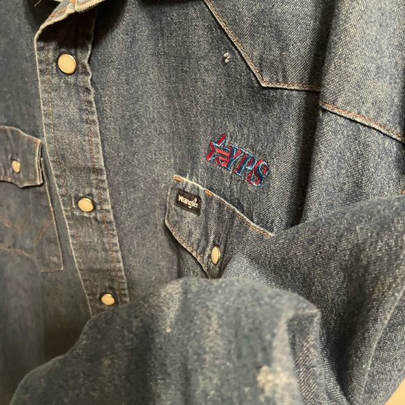 Wrangler size 18x36 Western Jean style button down shirt - Picture 5 of 8